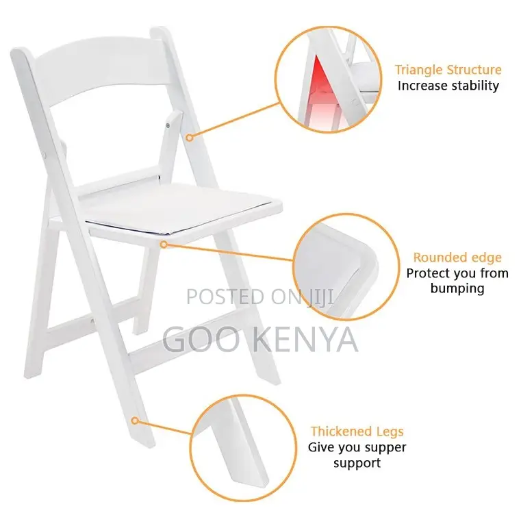 Home Chair;Premium White Resin Folding Chair –Ideal for Hotel Banquets