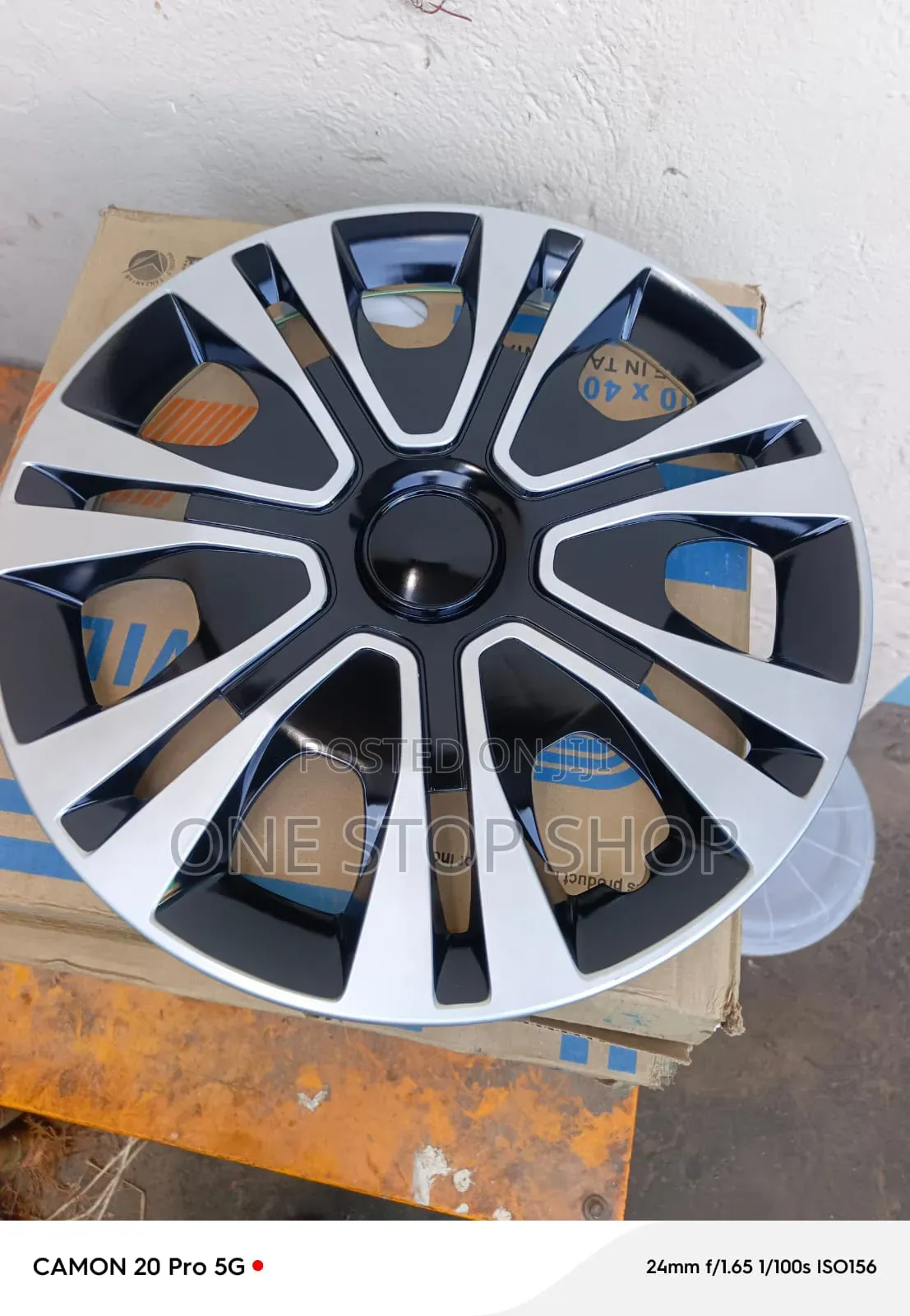 15" Silver Black Wheel Cover Set of 4pc