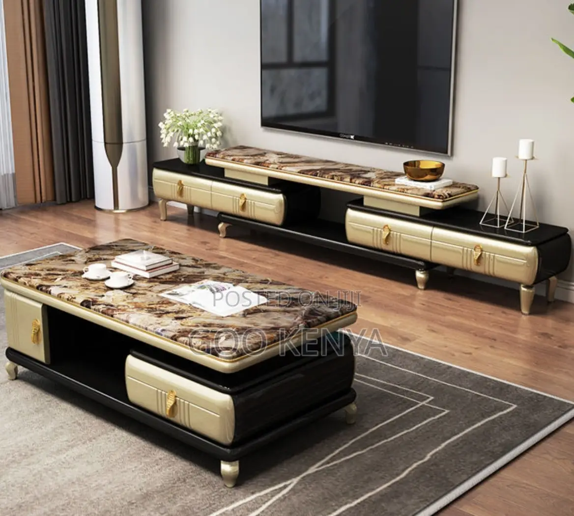 Home Cabinet Set; Panel Wood Tv Cabinet And Coffee Table Set For Home