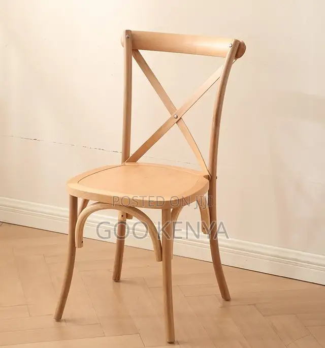 Home Chair;Solid Wood Cross-Back Dining Chair With Natural Rattan Seat