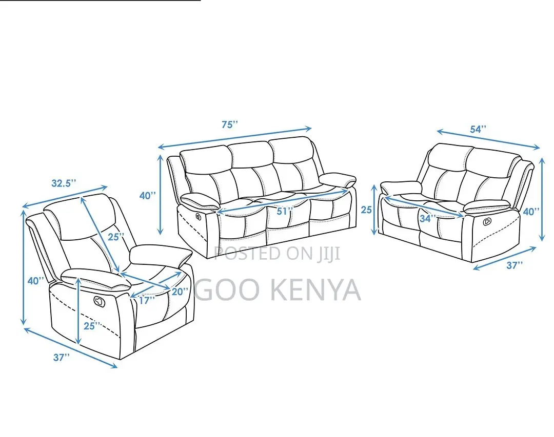 Home Sofa; Leather Loveseat Recliner Sofa Set for Living Room