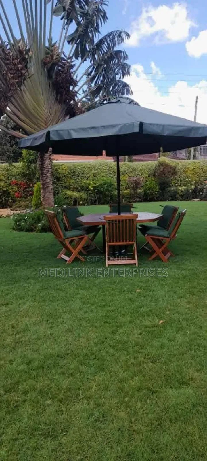 6-Seater Foldable Chairs Garden Outdoor Shade With Cushions