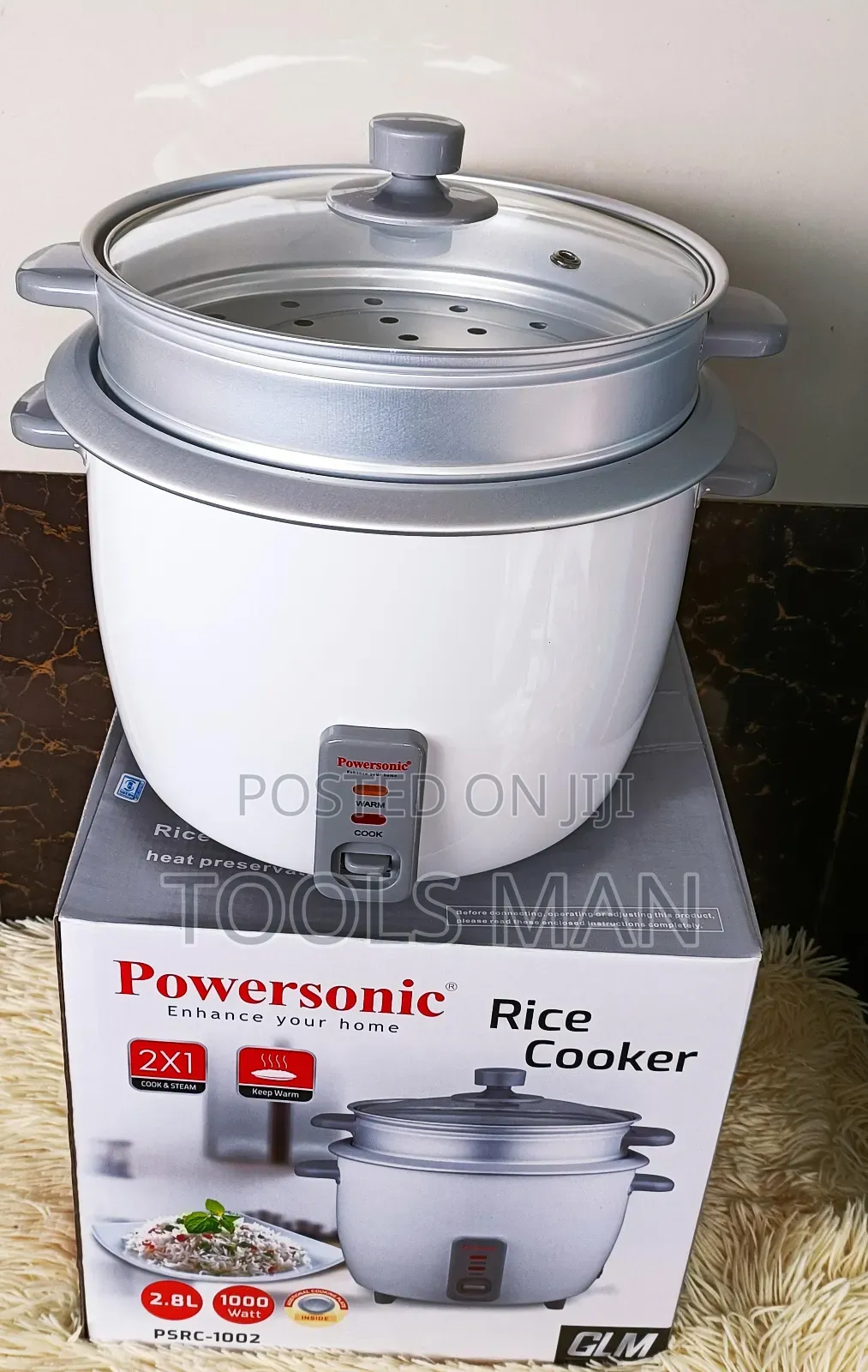 Powersonic Rice Cooker With a 2-in-1 Cook.