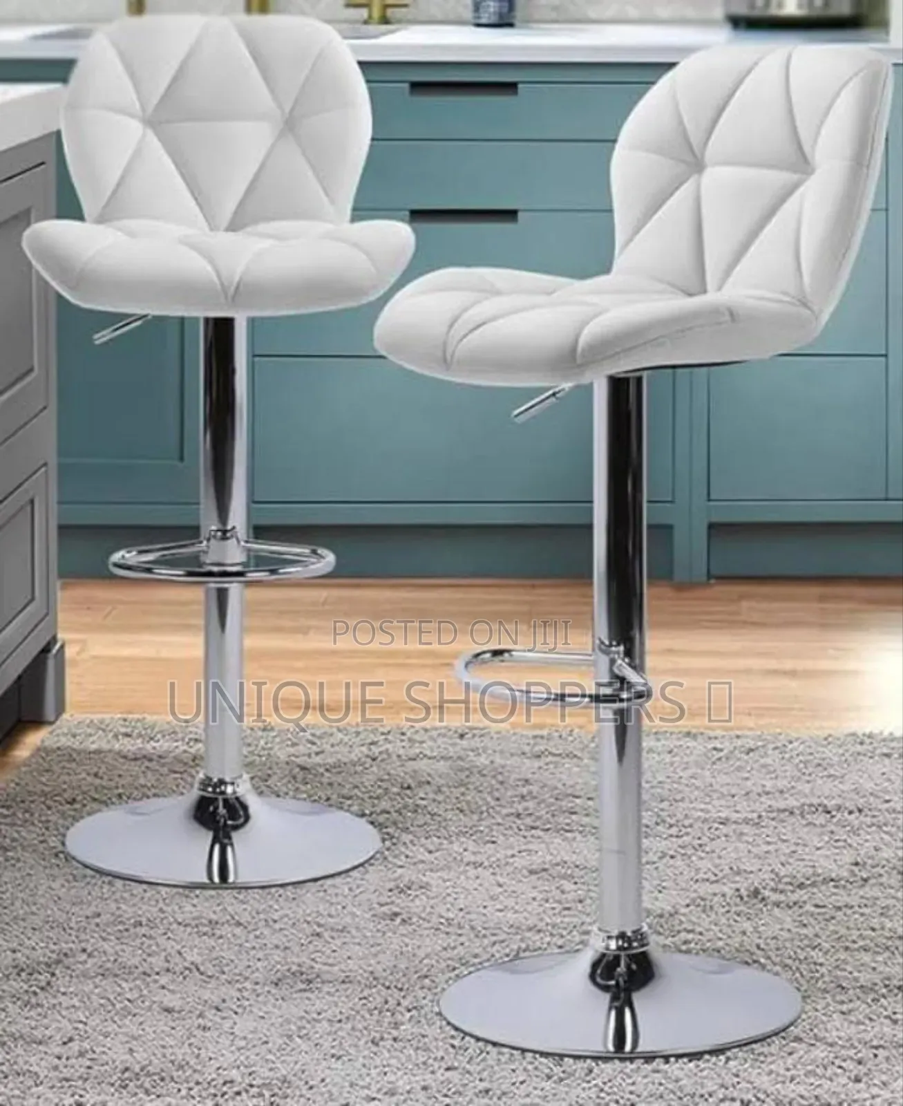 Alden Design Adjustable Counter-Height Faux Leather Modern Bar Stools.