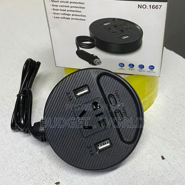 >150w 3.1 Amp | Black 12v Dc in 220v Ac With 4xusb