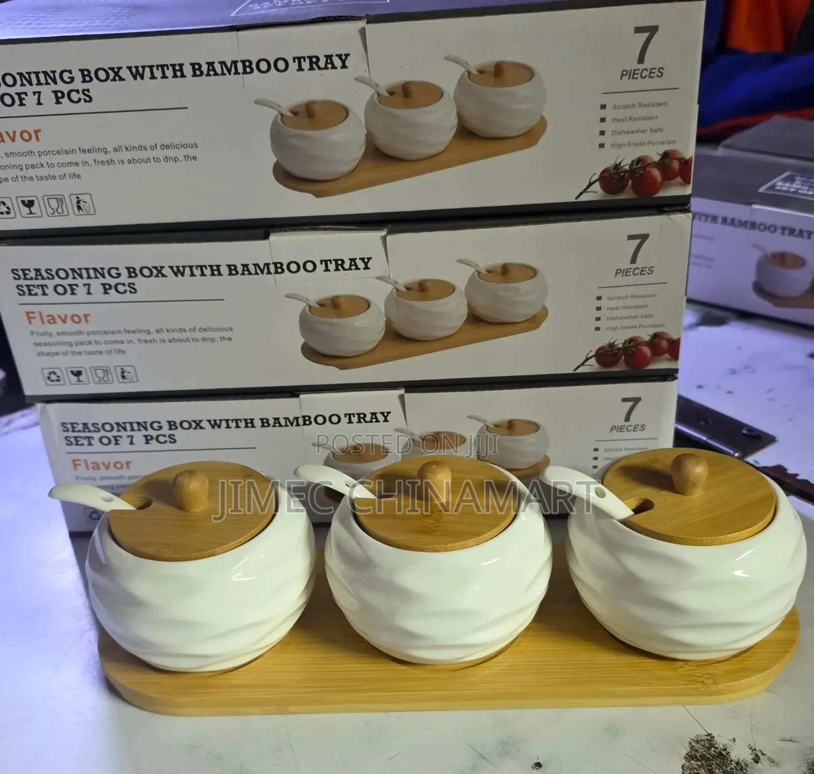 7-Piece Ceramic Canister Set – 300ml Each
