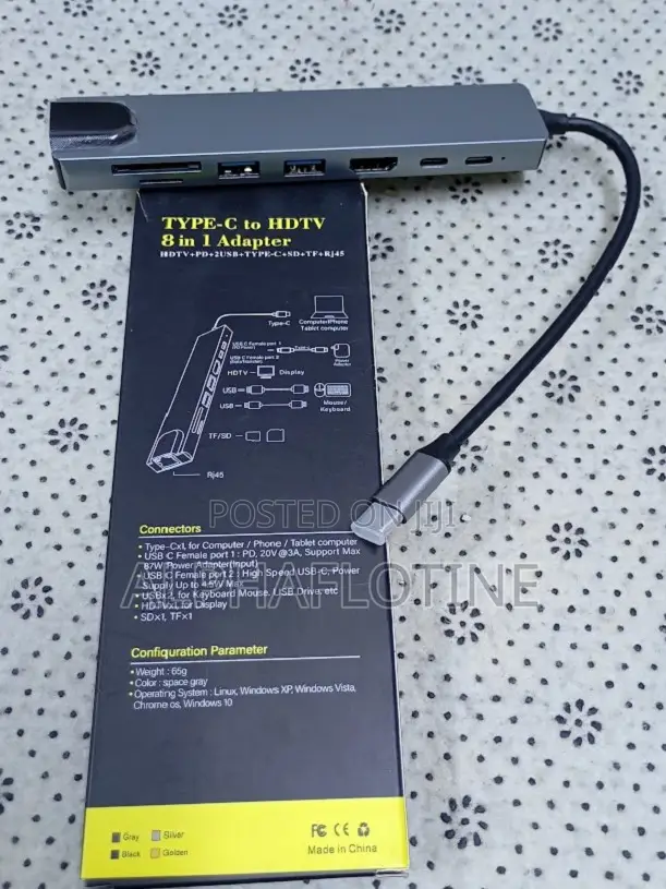 Type C Hub Multiport Adapter-8 in 1