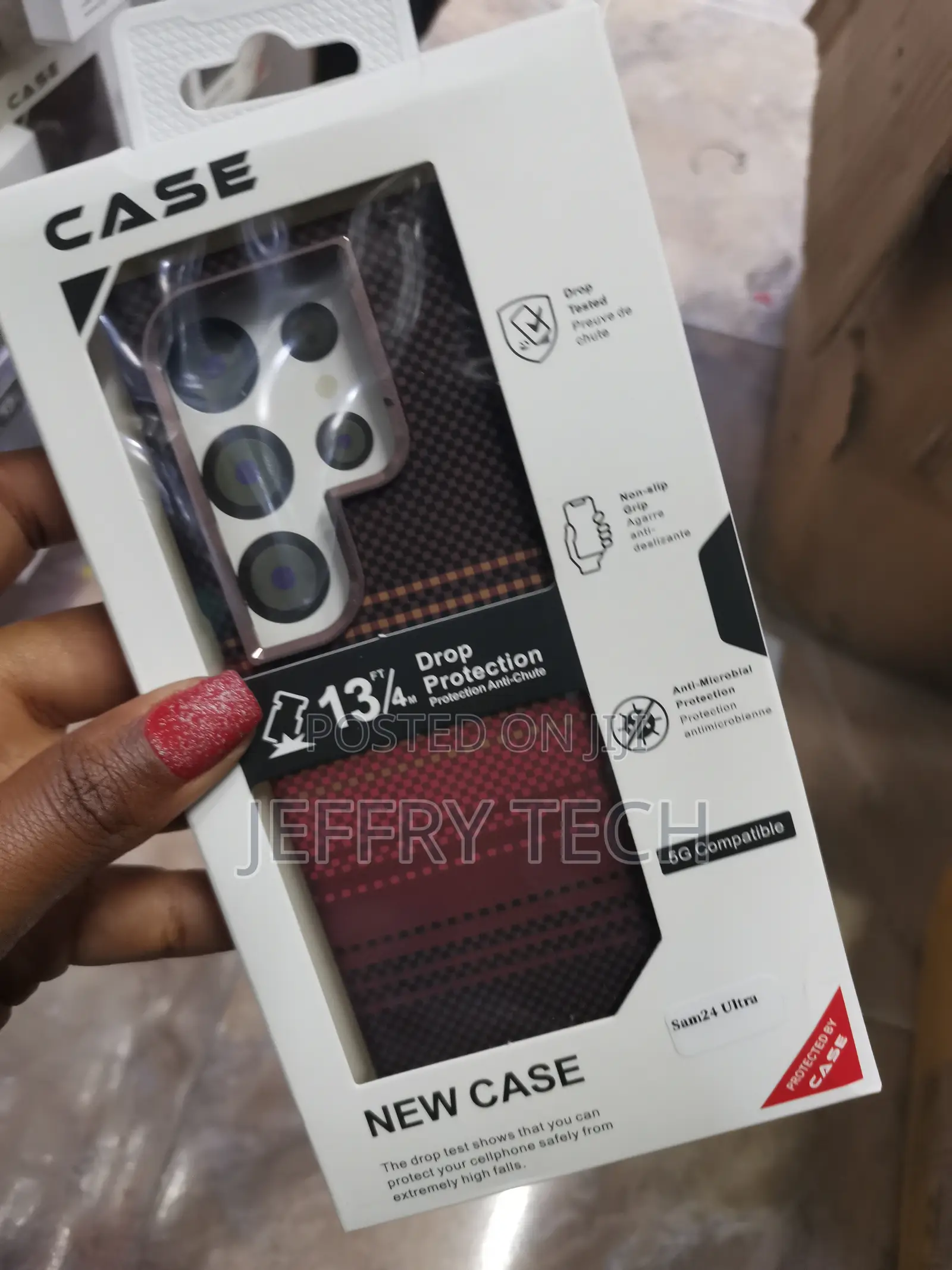 Nisas Carbon Fiber Tyexture Case for Samsung Galaxy S24 Ultra