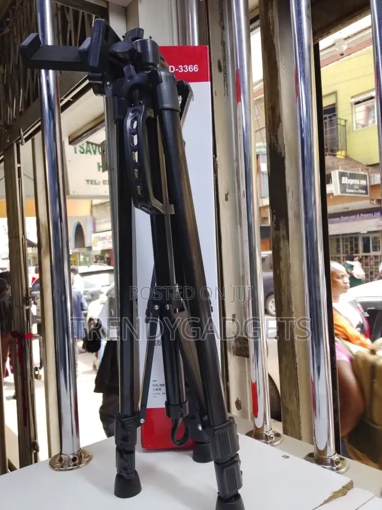 Professional Tripod 3366 Stand With 3-Way Pan Head Phone Holder