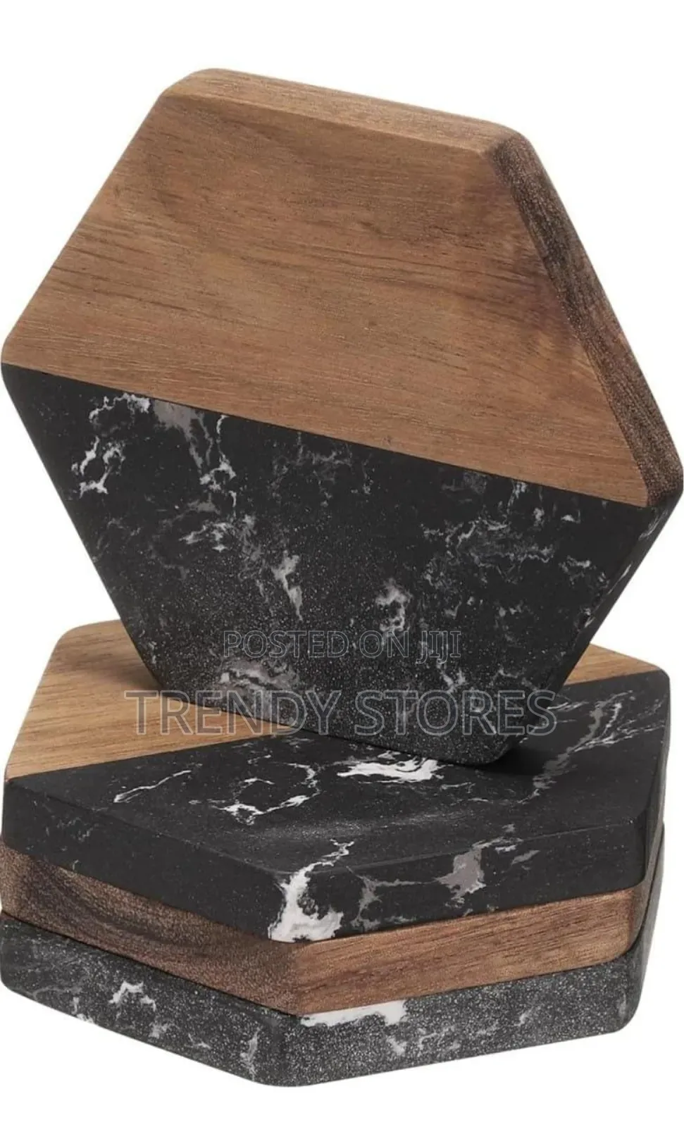 6pcs Marble & Wood Coasters
