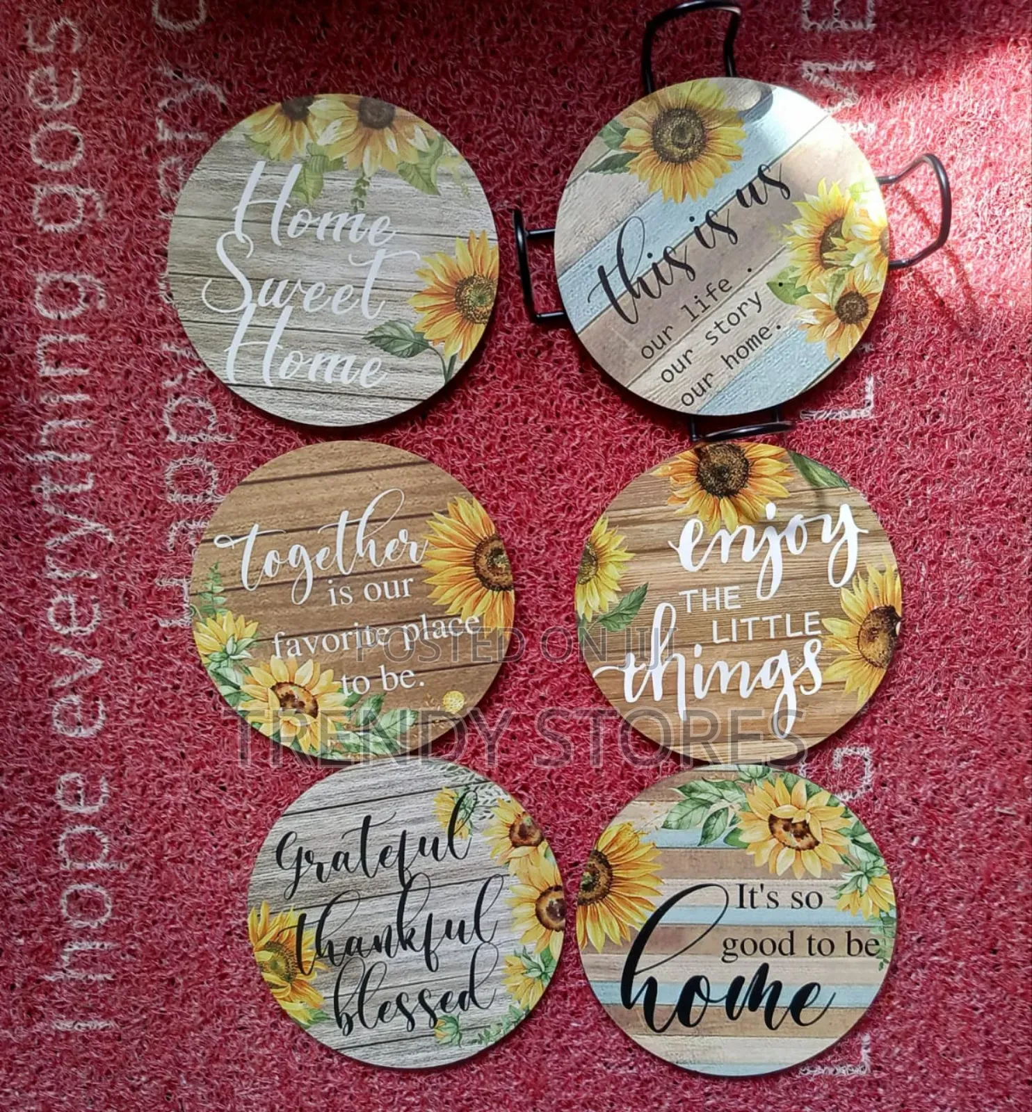6 Pcs Sunflower Drink Coaster