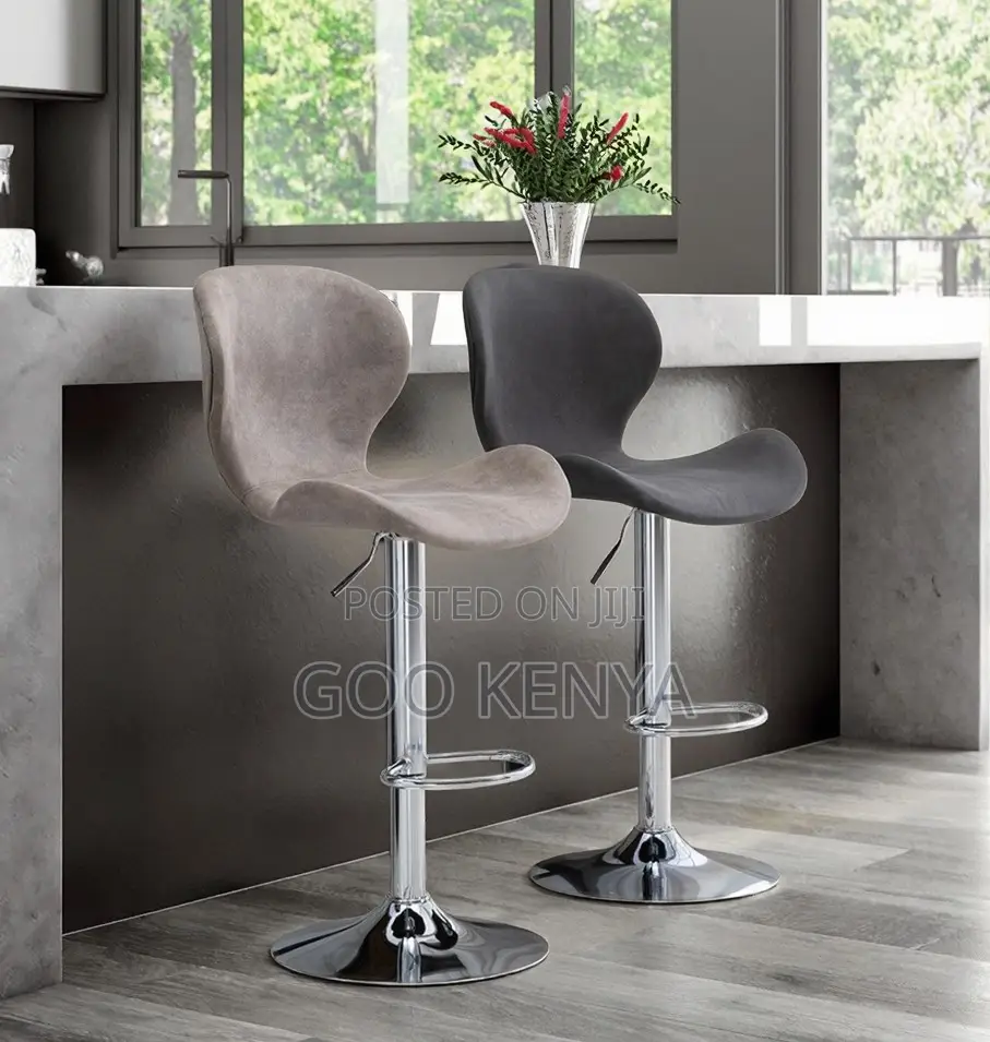 Home Bar Stool; Metal Base Ergonomic Adjustable Swivel Bar Stool