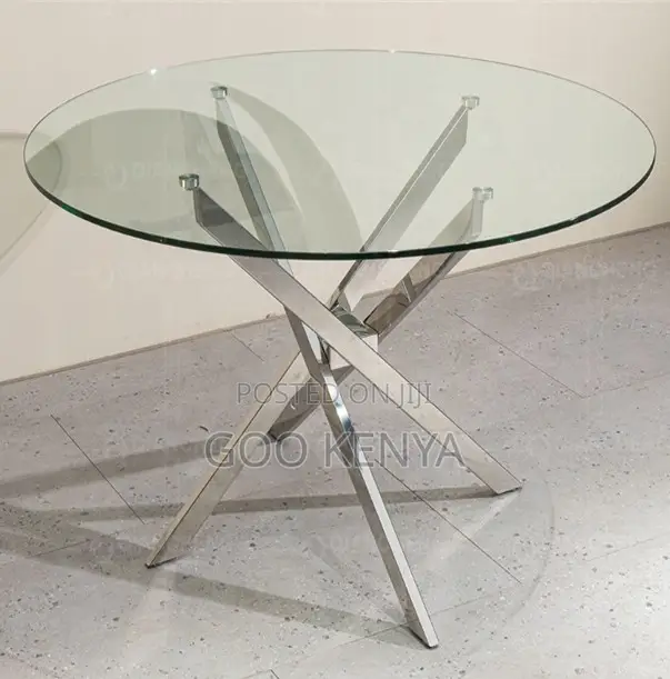 Home Table; Modern Hollow Design Tempered Glass Dining Table