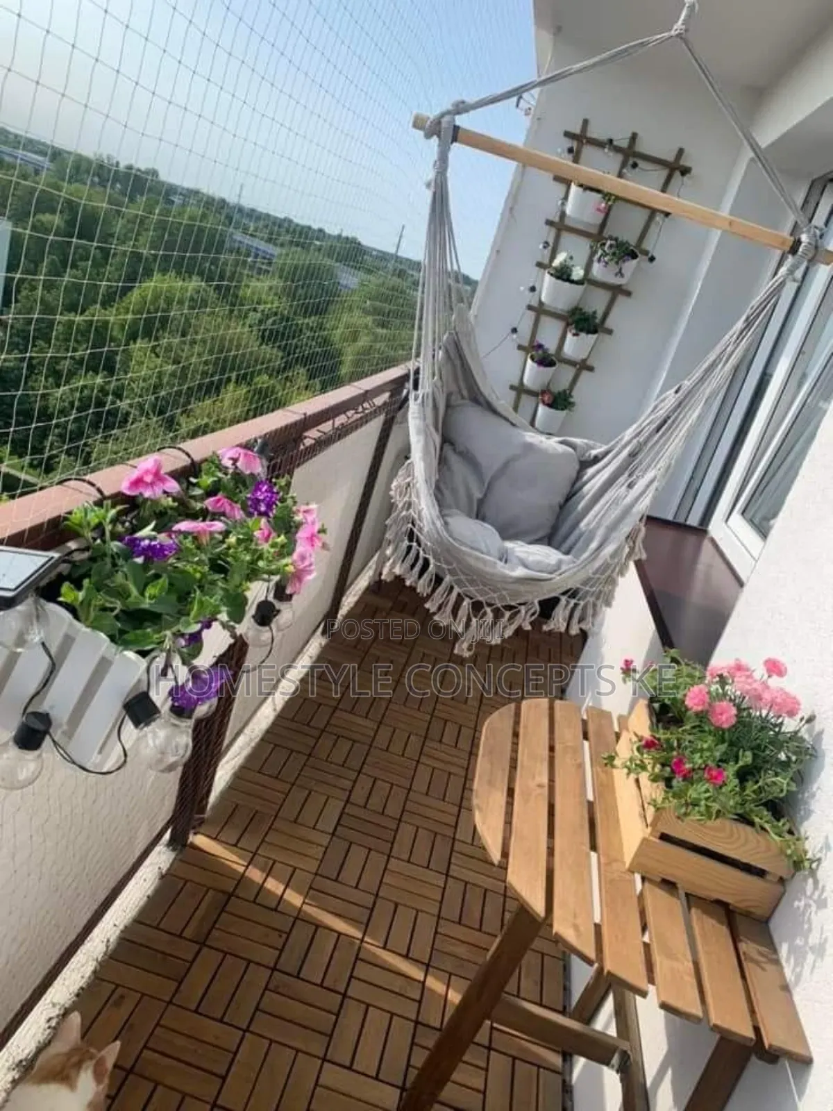 Modern Wall Balcony Turfgrass Artificial Grass Flower Design