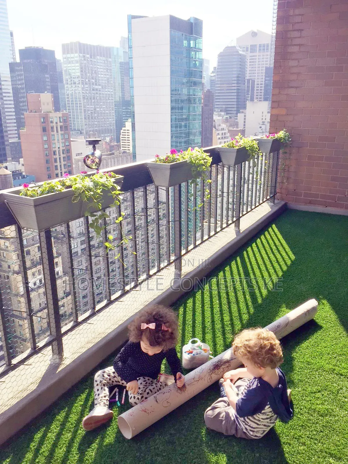 Modern Home Office Design Turfgrass Artificial Flowers Grass Backdrops