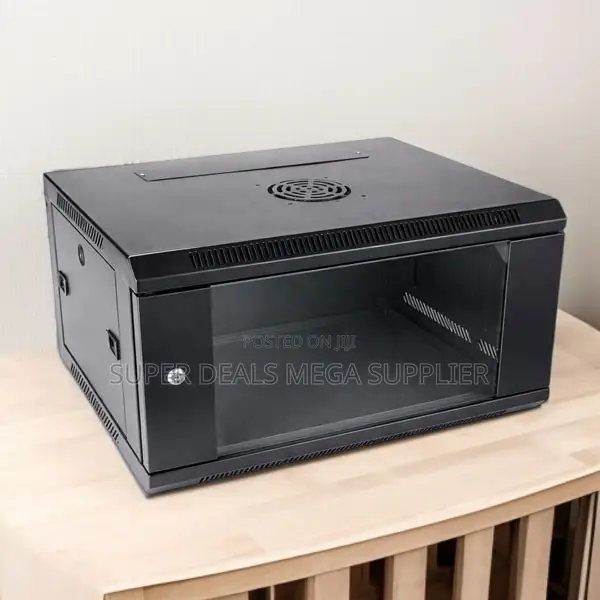 6u Wall Mount Data Cabinet With Glass Door and Key Lock