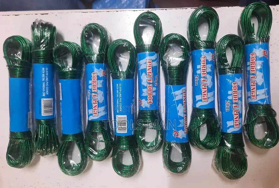 Steel Core,Pvc Coated Cloth Line.20m Evalasto Washing Line/Rope