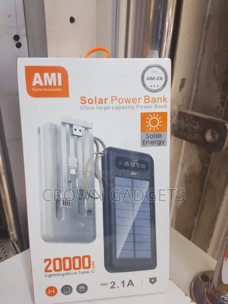 Ami Am-26 Solar Power Bank 20000mah Outdoor Emergency Charger
