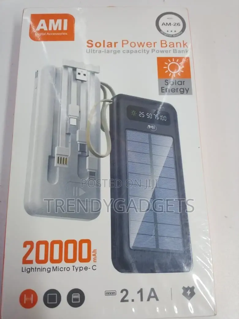 Am-26 Solar Power Bank 20000mah Portable Outdoor Fast Charger