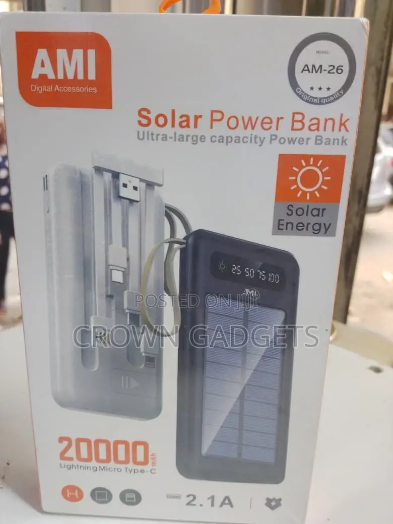 Am-26 Solar Power Bank 20000mah Portable Outdoor Fast Charger