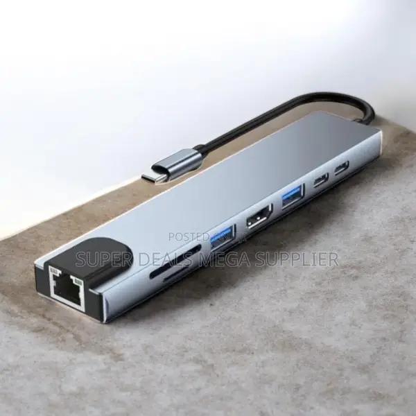Durable High Performance 8-in-1 Usb Type C Hub Adapter With Usb Ports