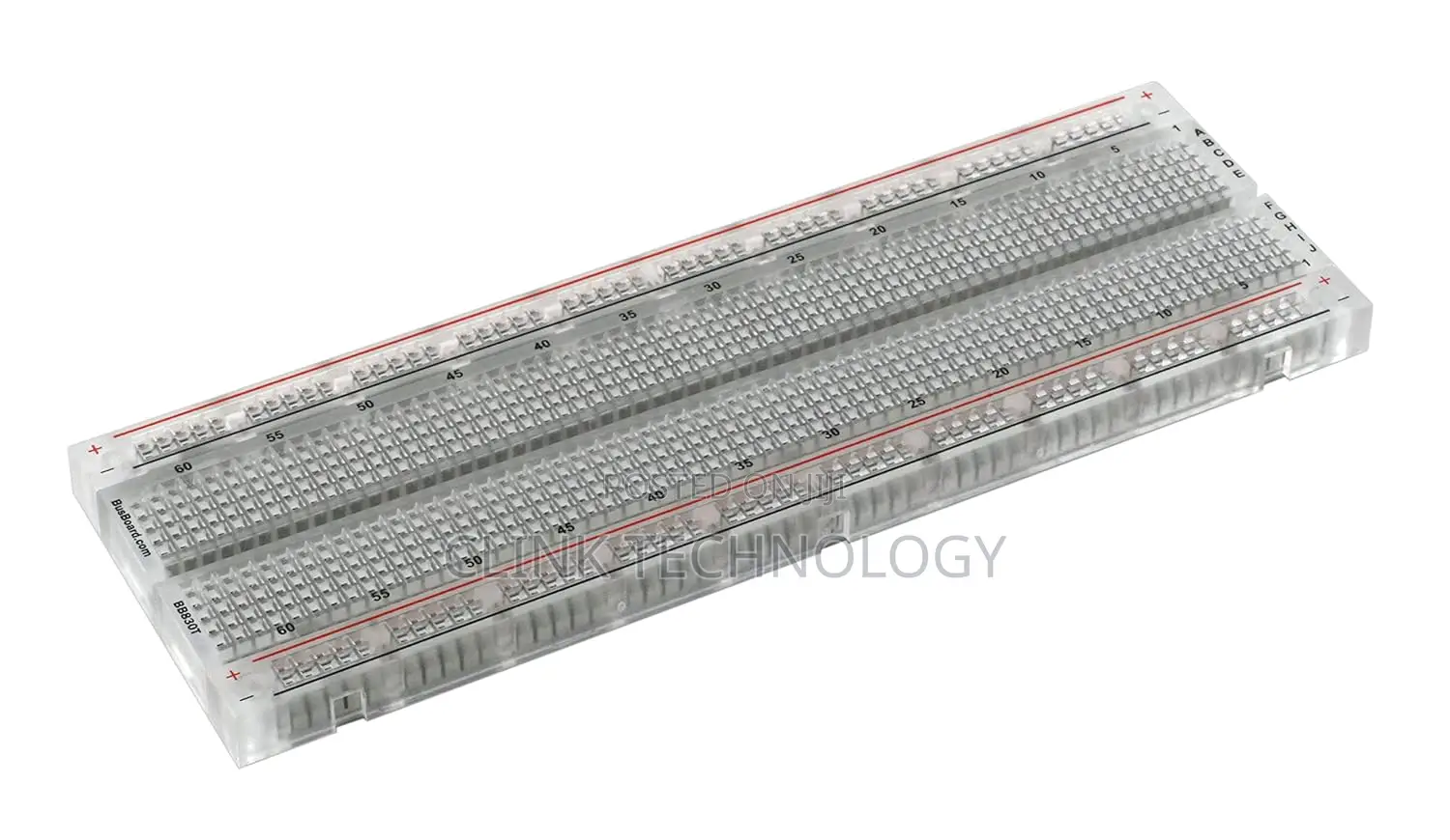 830 Tie-Points Solderless Breadboard – Transparent
