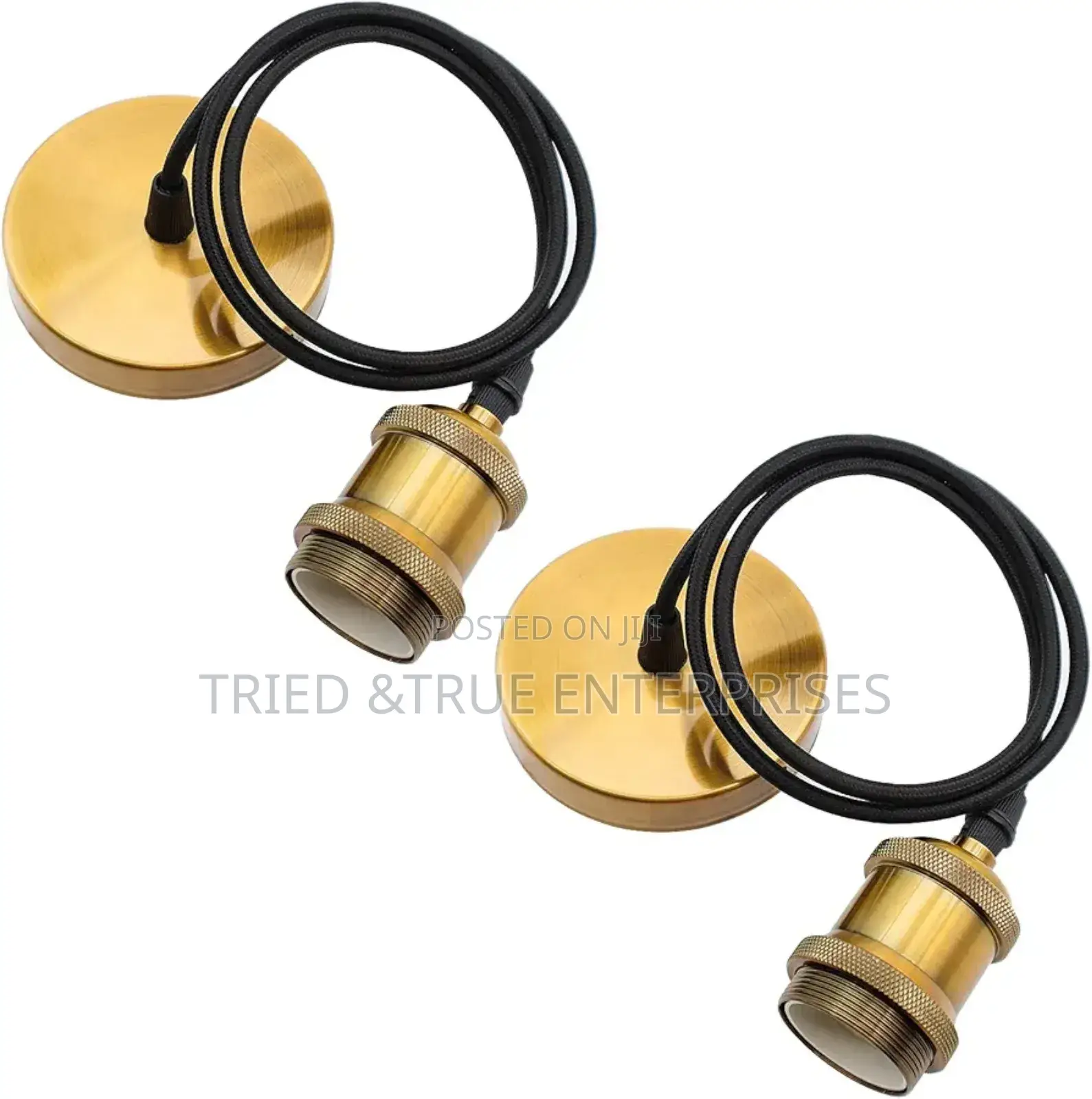 Vintage Pendant Light Fitting With Lamp Holder Black Flex Cable Jk8