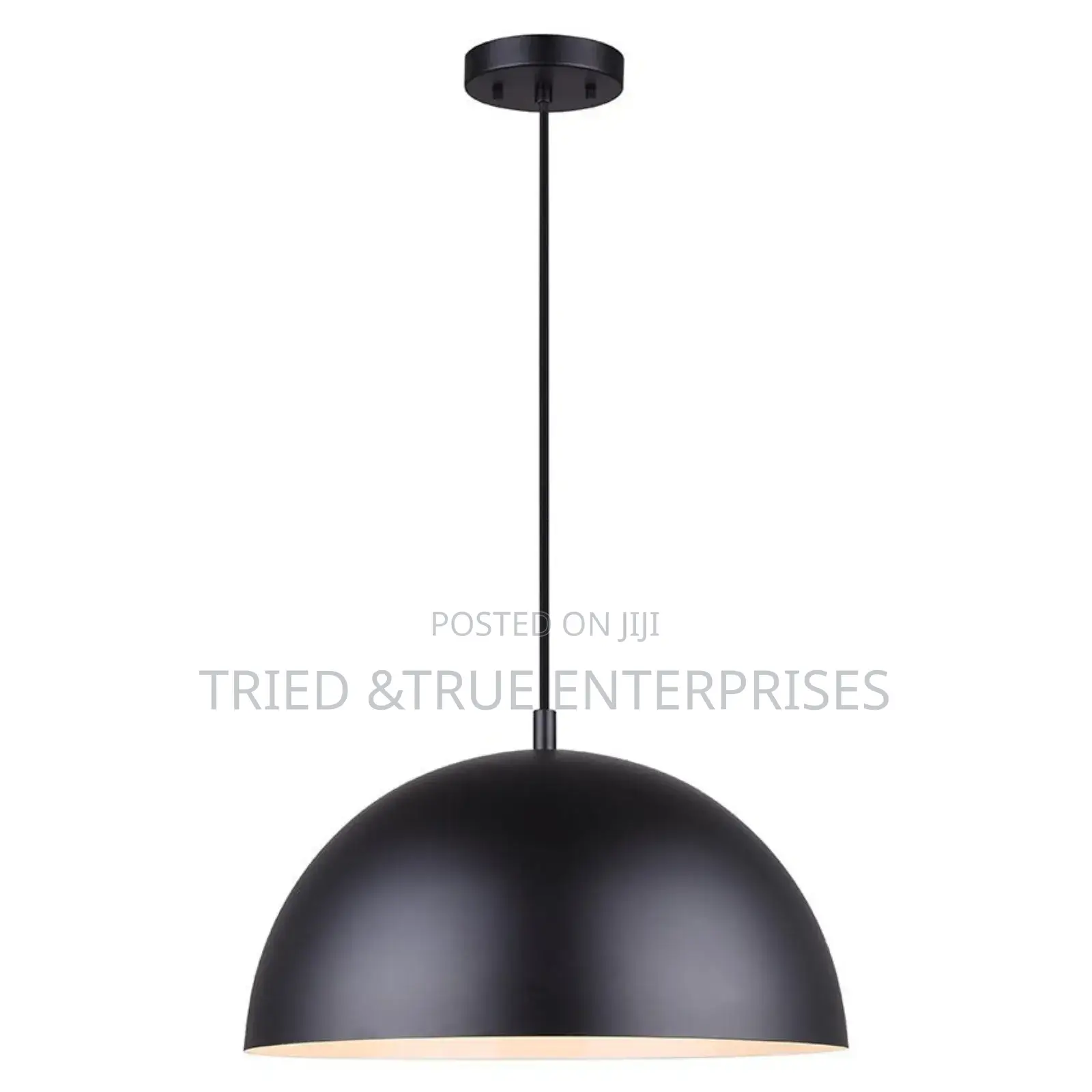 1-Light Rod Pendant in a Matte Black Finish With a Black Fabric Cord