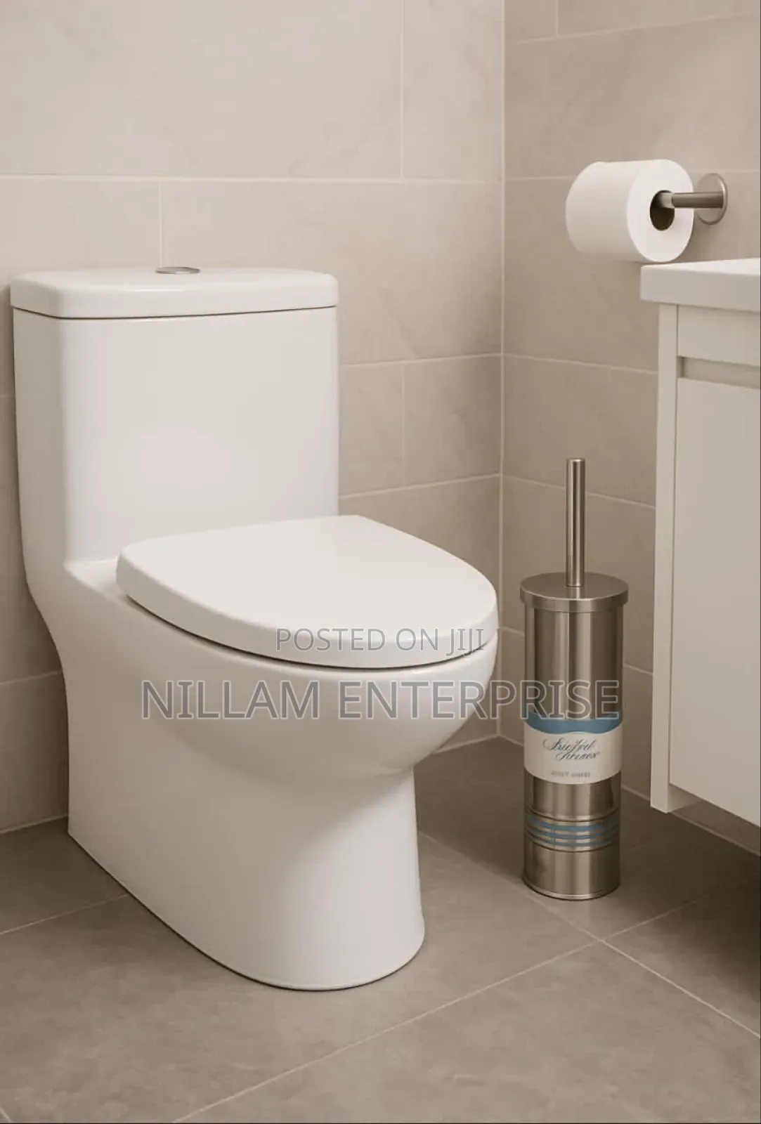 Metallic Toilet Brush 2 In1*