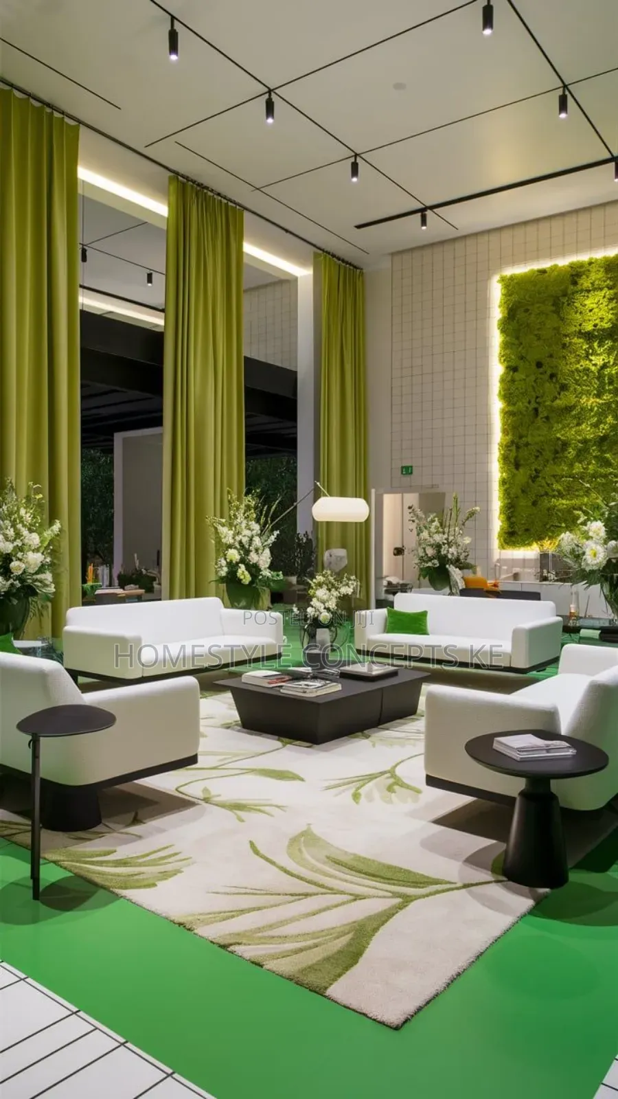 Wall Decorative Backdrops Artificial Flowers Grass Green Walls