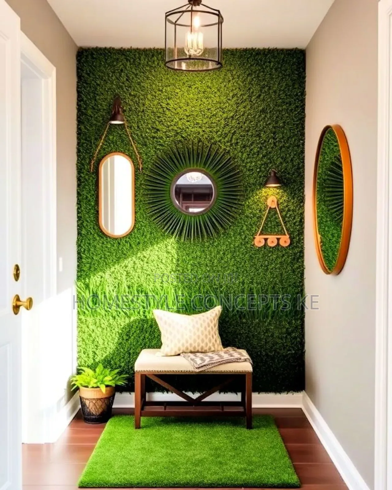 Modern Wall Decorative Artificial Flowers Grass Backdrops Services
