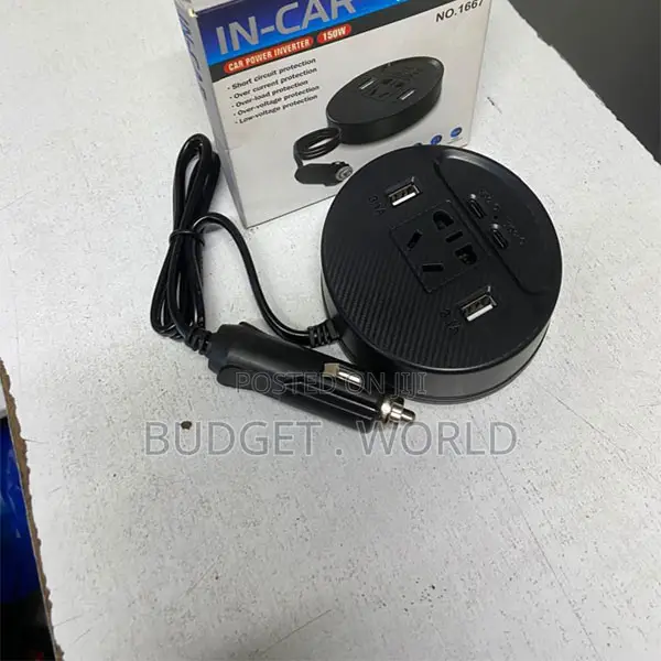 Power Inverter for Convenient Charging Solutions 2usb Type-C 1 Sockets