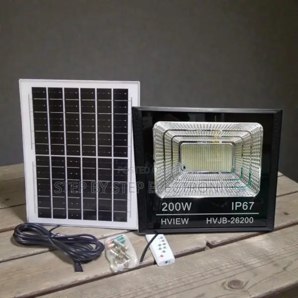 200 Watts High Power Solar Flood Light Dusk to Dawn Ip67 Lawn Lamp