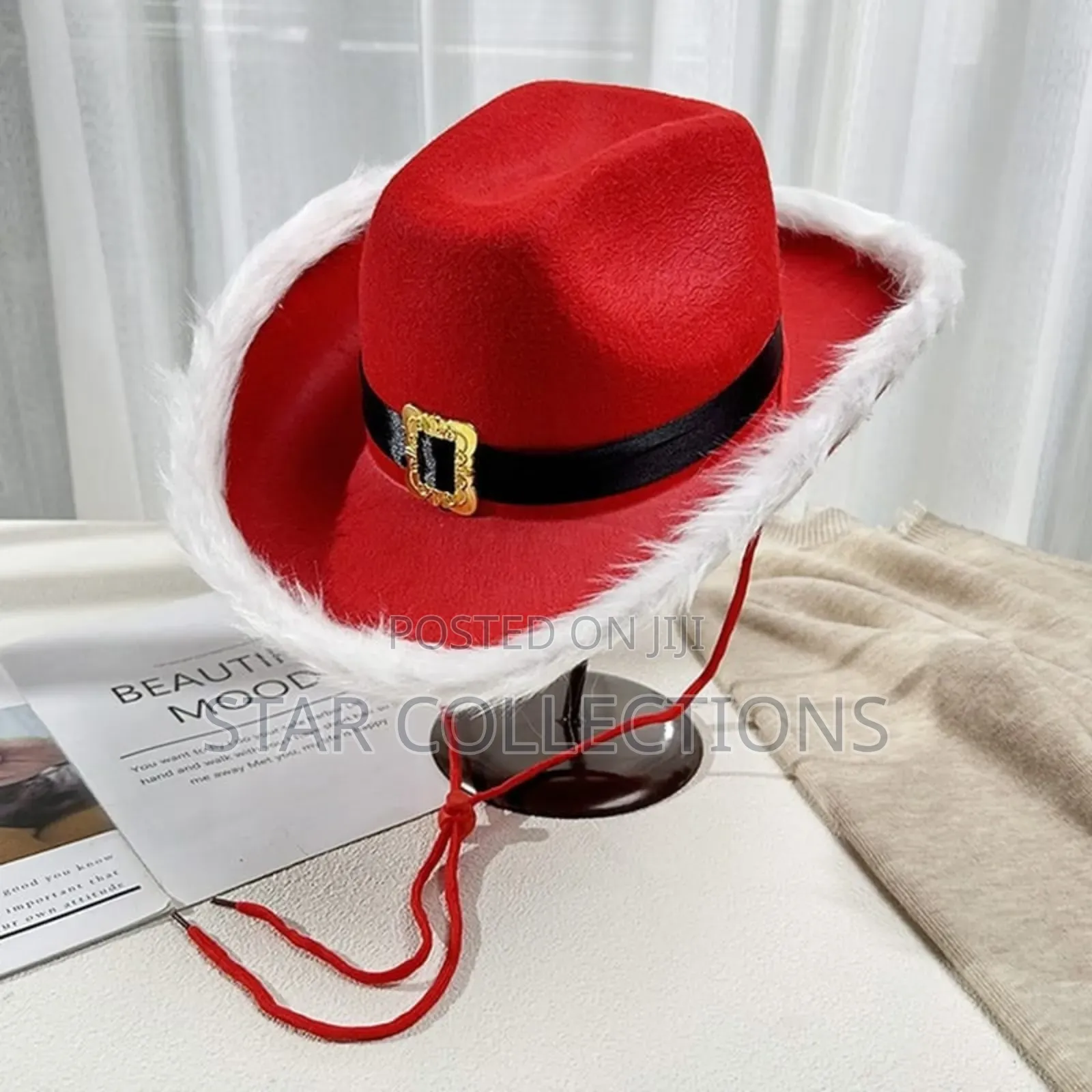 Led Santa Christmas Cowboy Hat