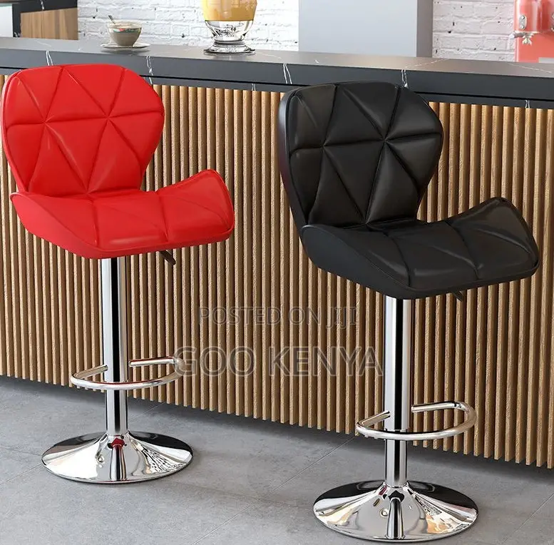 Home Bar Stool; Leather Adjustable Swivel Stool For Barbershop