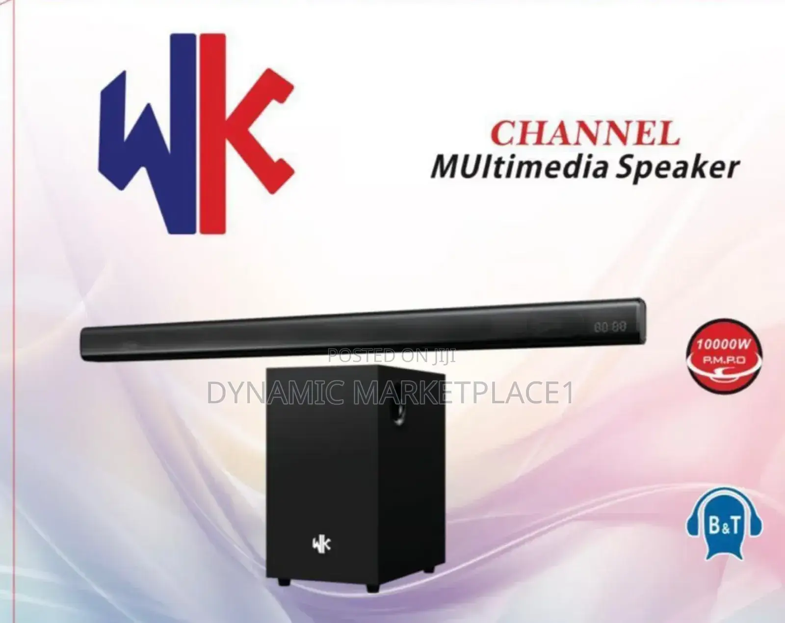Wk-02 10000w Pmpo 2.1ch Bluetooth Soundbar Wireless Subwoofer System