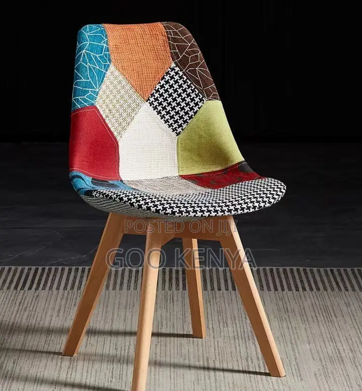 Home Chair; Modern Velvet Fabric Dining Chair Set With Wooden Legs