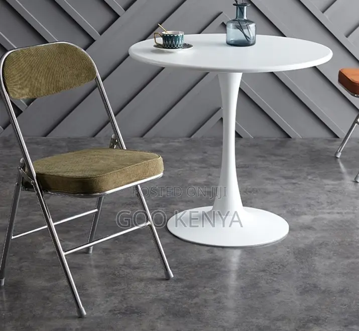 Home Table; Modern White Marble Top Metal Dining Table for Outdoor Use
