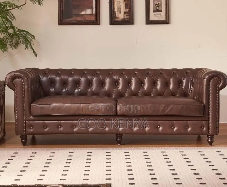 Home Sofa; 3-Seat Elegant Tufted Chesterfield Sofa for Home or Office