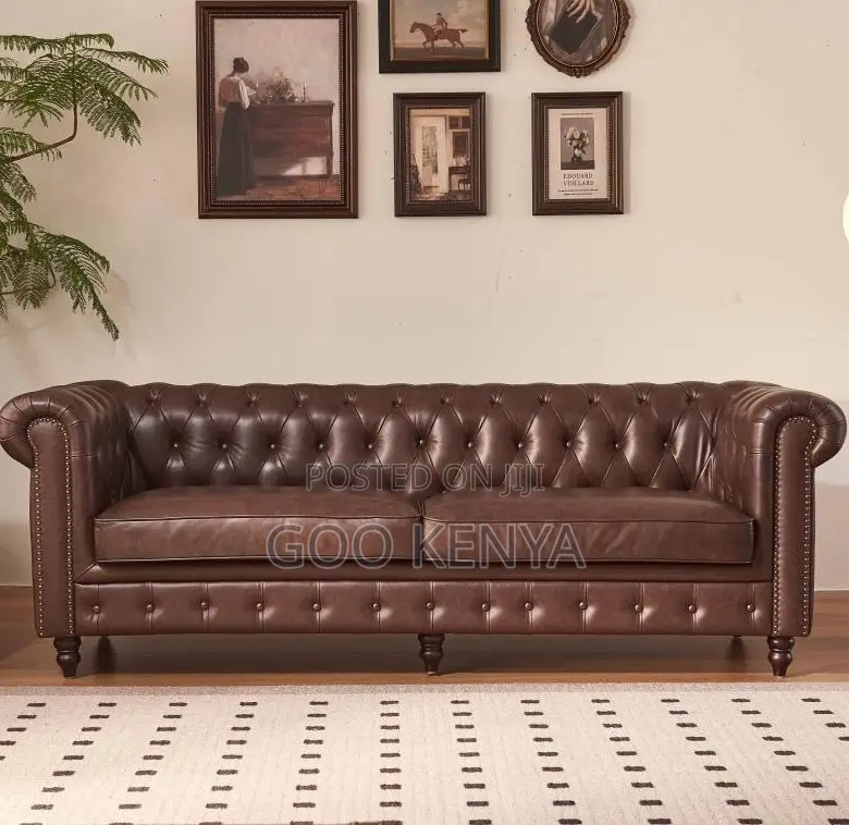 Home Sofa; 3-Seat Elegant Tufted Chesterfield Sofa for Home or Office