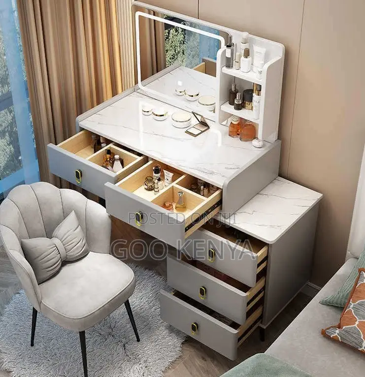 Home Dressing Table;Led Light Makeup Dresser With Storage for Bedrooms