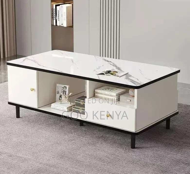 Home Table; White Rectangular Designer Centre Table for Living Room