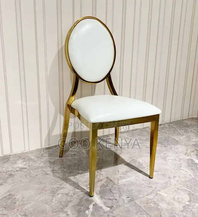 Home Chair; Heavy-Duty Gold Metal Banquet Chair Designed for Events