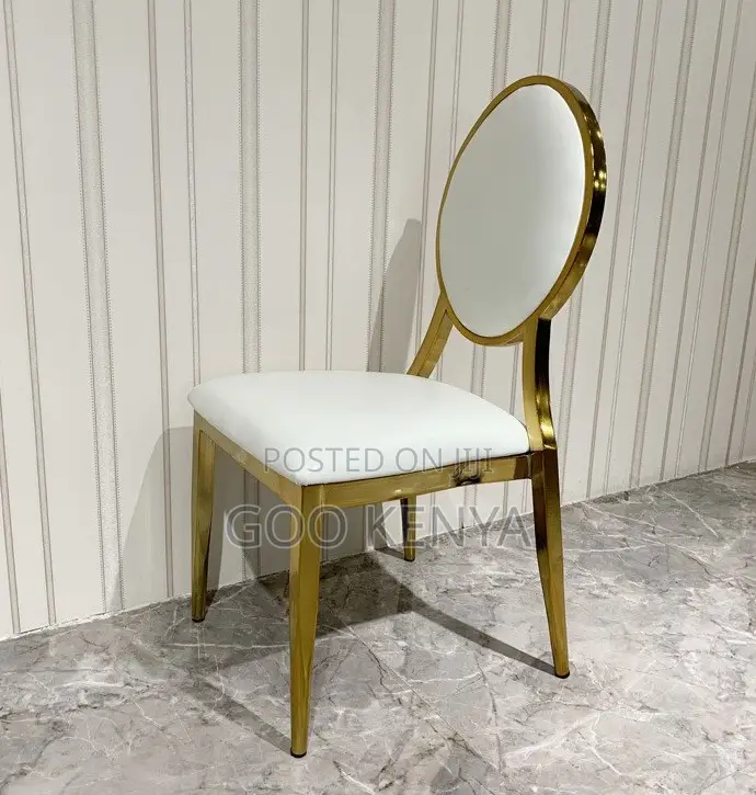 Home Chair; Heavy-Duty Gold Metal Banquet Chair Designed for Events