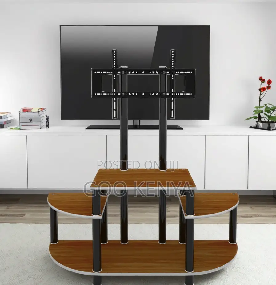 Home Tv Stand With Mount;Modern Tv Stand With Built-in Bracket Support