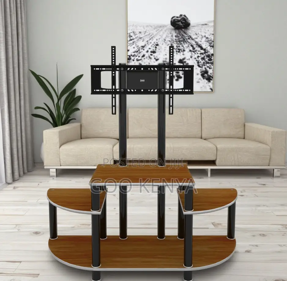 Home Tv Stand With Mount;Modern Tv Stand With Built-in Bracket Support