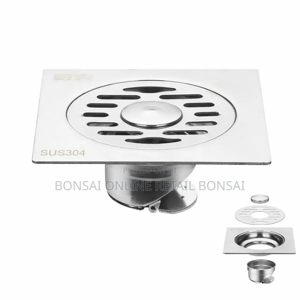 Sus304 Stainless Steel Floor Drain 12×12cm – Anti-Clog, Rust-Proof