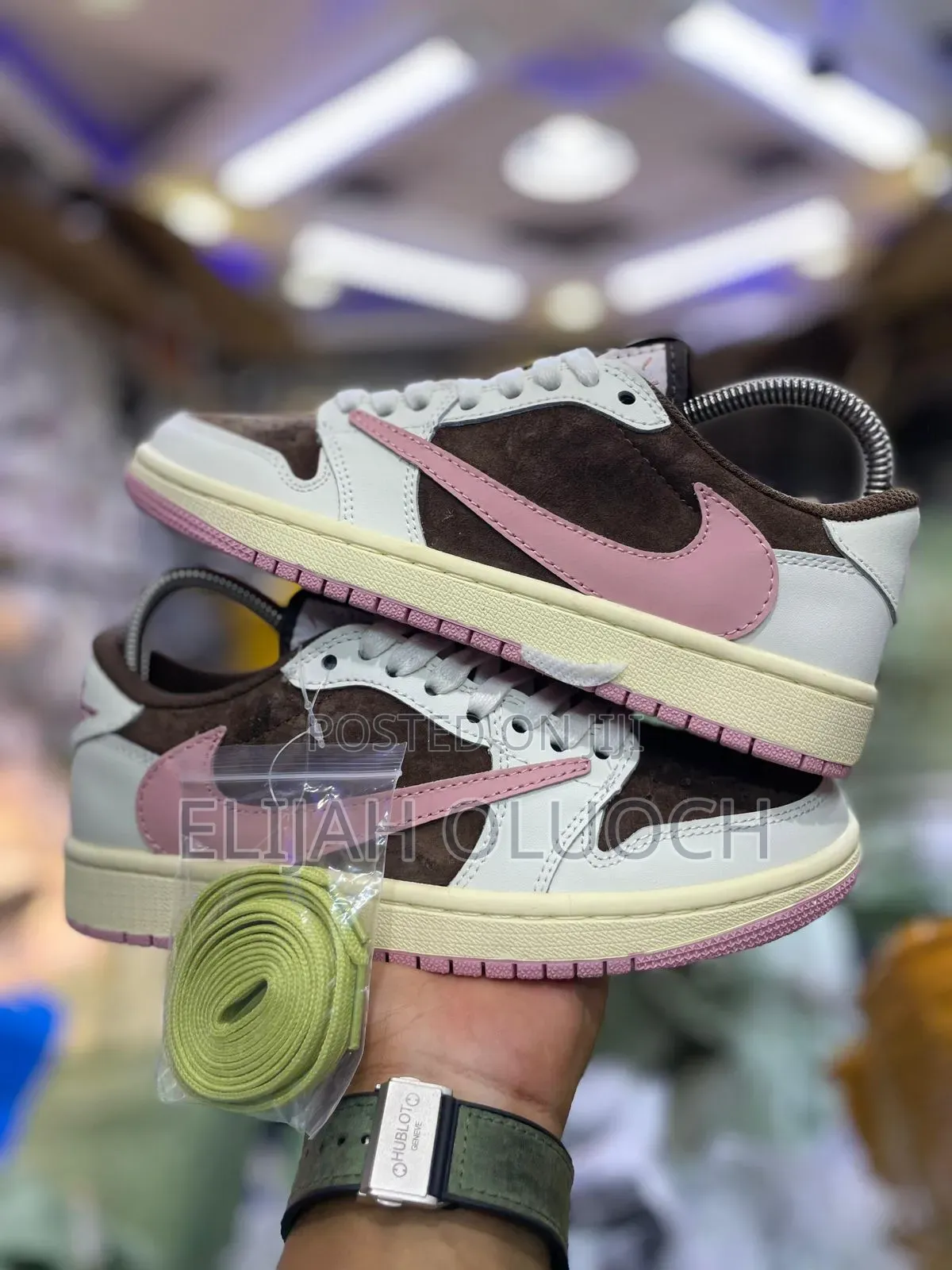 Jordan 1 Travis Scott Pink Leather Shoes