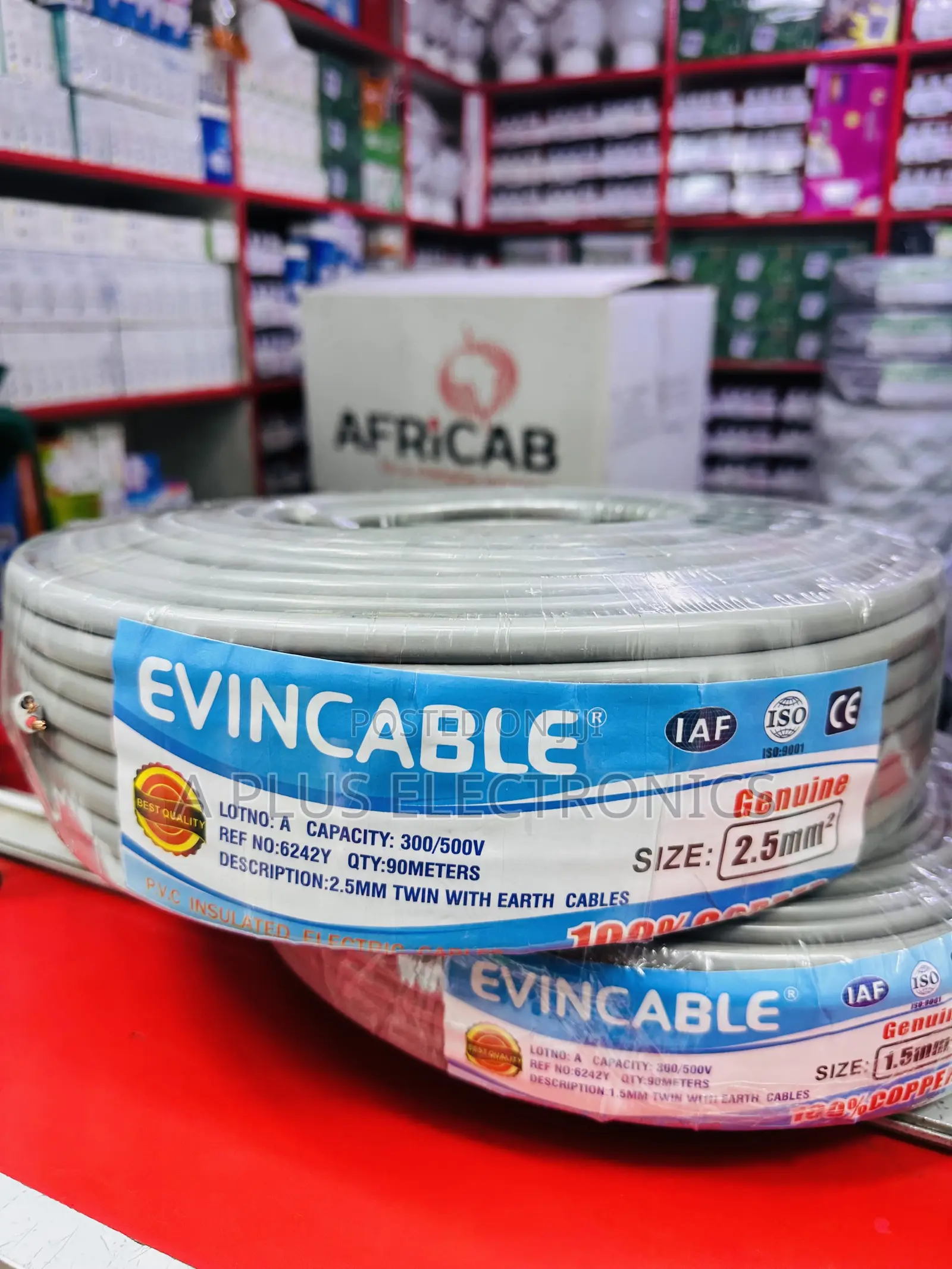Evincable 2.5mm Twin With Earth Electrical Cable 90m