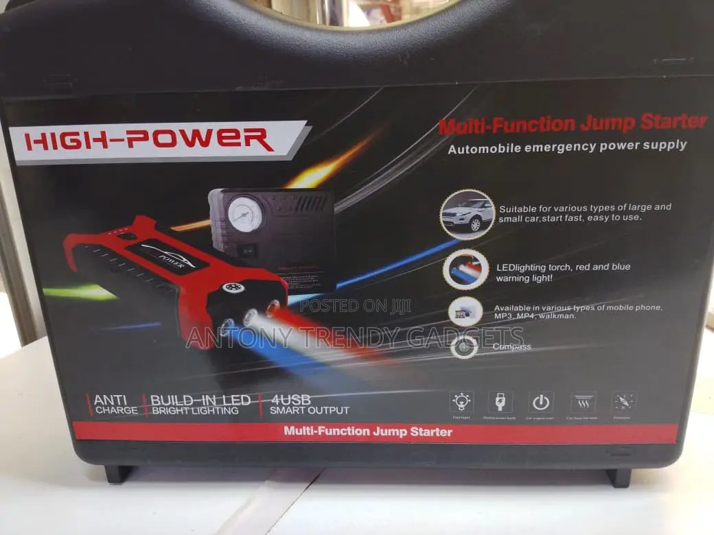 High Power Car Jump Starter Kit With Air Pump & Usb